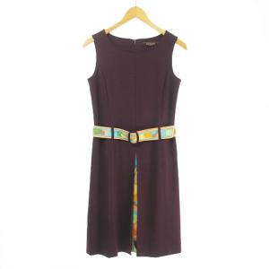 FASHION ワンピース 2way リバーシブルベルト ノースリーブ ロゴ入り フラワープリント