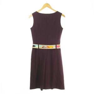 LEONARD FASHION ワンピース 2way リバーシブルベルト ノースリーブ ロゴ入り フラワープリント