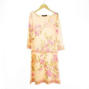 FASHION ワンピース 花柄 1 オレンジ