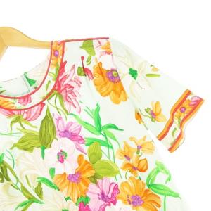 LEONARD FASHION カットソー Tシャツ 花柄 ロゴ入り フラワープリント LL