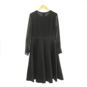 René basic ドッキング ワンピース オーガンジースリーブ ブラック