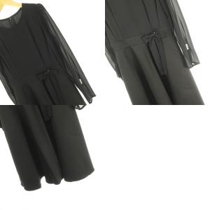 René basic ドッキング ワンピース オーガンジースリーブ ブラック