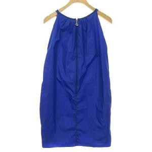 MONCLER ナイロン ノースリーブ ワンピース ミニ丈 40 ブルー 国内正規品