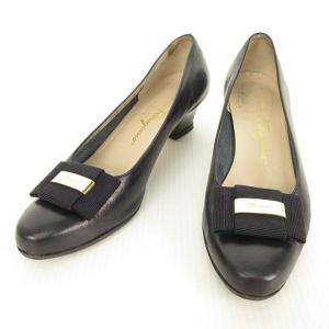 BOUTIQUE パンプス リボンローヒール ネイビー