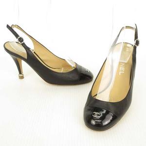 CHANEL キャップトゥ ココマーク パンプス 36 黒