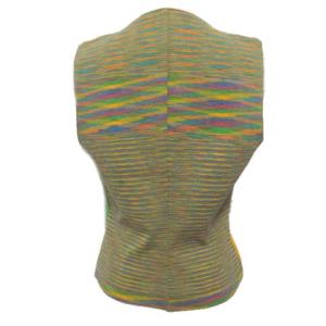 MISSONI ベスト ジレ ニット 前開き 配色 緑 グリーン オレンジ 44 Lサイズ相当 コットン IBO20 X