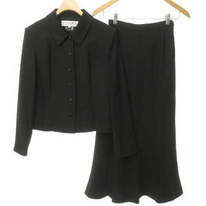 HI FORMAL スカート スーツ セットアップ フォーマル ストライプ シルク 10 ブラック