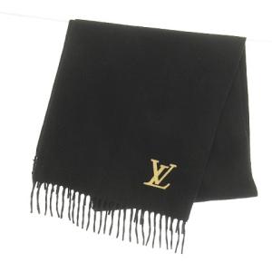 エシャルプ ジェラム カシミヤ マフラー LV ストール ショール フリンジ イタリア製 ブラック