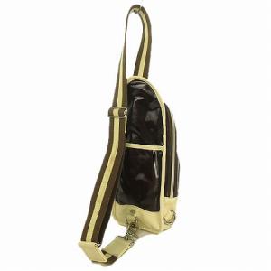 Orobianco IBRIDELLO ボディバッグ 縦型 ショルダーバッグ PVC レザー ダークブラウン