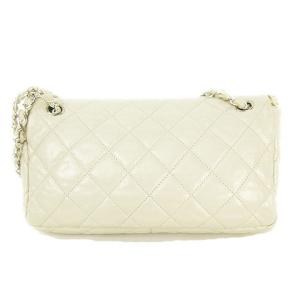 CHANEL ラグジュアリーライン チェーンショルダーバッグ 14番台 ラムスキン パールホワイト