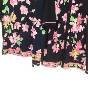 LEONARD FASHION アンサンブルニット 花柄 38 ネイビー