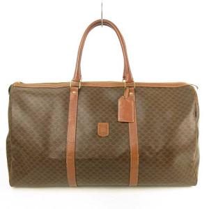 マカダム ボストンバッグ PVC レザー カデナ 鍵 ネームタグ付き 大きめ ブラウン