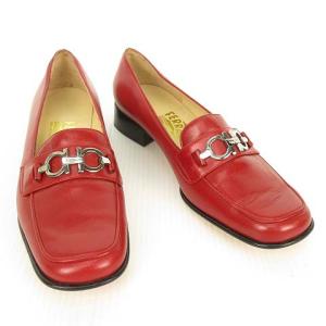 Salvatore Ferragamo ガンチーニ  ローファー スリッポン パンプス 6 C レッド