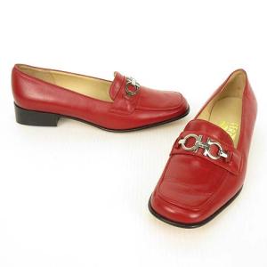 Salvatore Ferragamo ガンチーニ  ローファー スリッポン パンプス 6 C レッド