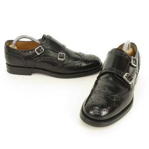 Church's 8944 LANA LADIES ダブルモンクストラップ シューズ ウイングチップ 37 ブラック