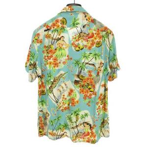 POLO RALPH LAUREN アロハシャツ M ブルー