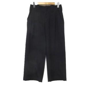 15AW ウールクロップドパンツ ワイド ボタンフライ ブラック