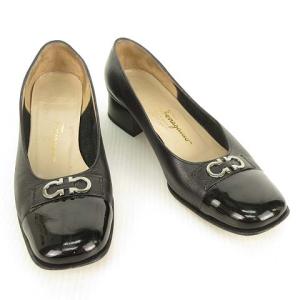 Salvatore Ferragamo BOUTIQUE パンプス ガンチーニ スクエア 6.5 ブラック