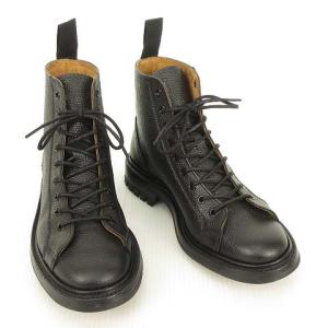 Tricker's L6087 モンキーブーツ レースアップ シボ波 UK5 ブラック