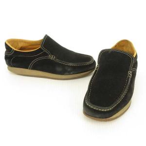 HERMES TURBO スリッポン スニーカー スウェード Uチップ モックトゥ 38 ブラック IBO21 AA