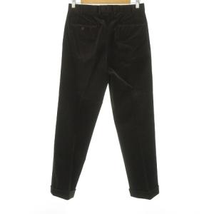 Paul Stuart 細畝 コーデュロイ  パンツ スラックス タック テーパード ダブル W79 ブラウン 0913