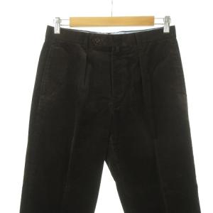 Paul Stuart 細畝 コーデュロイ  パンツ スラックス タック テーパード ダブル W79 ブラウン 0913