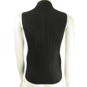 PLEATS PLEASE ISSEY MIYAKE ジップアッププリーツノースリーブブラウス 3 ブラック