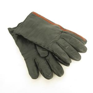 レザー グローブ 手袋 ラインデザイン ニット裏地 ダークグレー