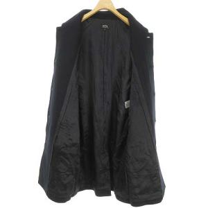 A.P.C. 19AW メルトン ウール ステンカラー コート 比翼 S ネイビー
