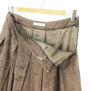 PRADA ボックスプリーツスカート 総柄 コットン 38 イタリア製 国内正規品 ブラウン