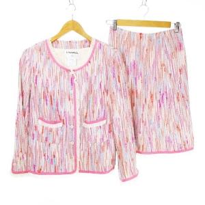 03C ココマークボタン ノーカラー セットアップ スーツ 48 46 ピンク