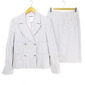 98P ココマーク ツイード セットアップ スーツ 40 ラベンダー
