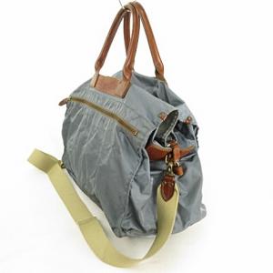 Felisi P3 ボストンバッグ ナイロン レザー ショルダーベルト 鍵付き スモーキーブルー 茶 ブラウン IBO22