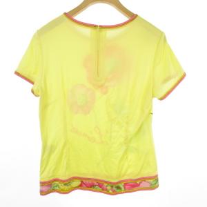 LEONARD 花柄 カットソー 半袖 クルーネック フラワー M イエロー