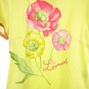 LEONARD 花柄 カットソー 半袖 クルーネック フラワー M イエロー