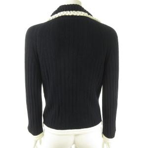 EPOCA ニットジャケット 長袖 フリル フック 40 M ネイビー
