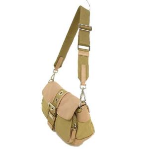 PRADA BR2417 ナイロン レザー ショルダーバッグ ベージュ ピンク