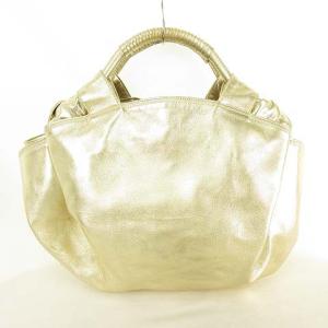 LOEWE ナッパアイレ ハンドバッグ アナグラム ナッパレザー ゴールド