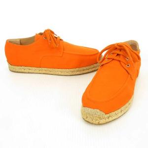 HERMES エスパドリーユ レースアップ キャンバス 41 オレンジ