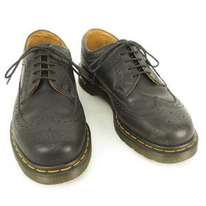 Dr.Martens 10456 ウイングチップ メダリオン レザー シューズ UK7 ダークネイビー