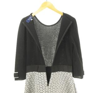 M'S GRACY ワンピース コットンブレンドニット ジャガード グログランリボン ドッキングワンピース