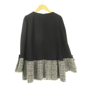 M'S GRACY YB-015511 ツイード切り替えチュニック 38 黒 白