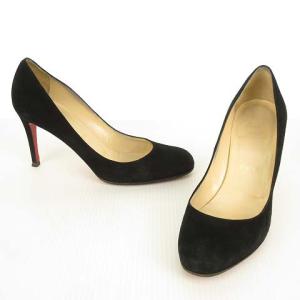 Christian Louboutin スウェード パンプス ハイヒール ラウンドトゥ 39 ブラック