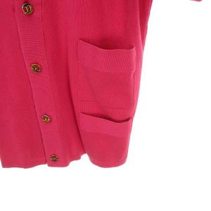 Salvatore Ferragamo コットン ニット カーディガン トップス メタルボタン S ピンク