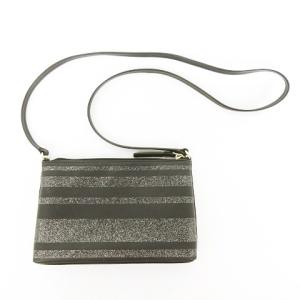 kate spade new york クロスボディ ミニバッグ ショルダーバッグ ラメボーダー ランダムボーダー ロゴプレート シルバーラメ ブラック WKRU4789