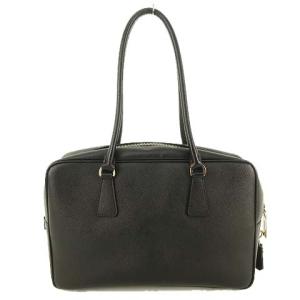 PRADA ハンドバッグ サフィアーノレザー スクエア 鍵付き ブラック