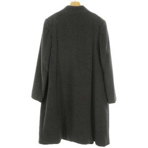 GIVENCHY GLAMOUR アンゴラ ウール ロングコート ノーカラーコート オーバーコート 44 チャコールグレー