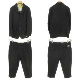 BEDWIN＆THE HEARTBREAKERS THE HEARTBREAKERS NO2 NO3 コットン ストライプ セットアップ ジャケット クロップド パンツ L