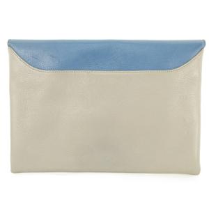 GIVENCHY アンティゴナ クラッチバッグ ゴートレザー TE0154 ブルー グレー ブラック シルバー金具