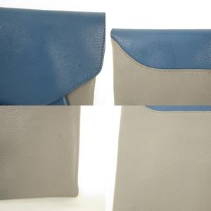 GIVENCHY アンティゴナ クラッチバッグ ゴートレザー TE0154 ブルー グレー ブラック シルバー金具